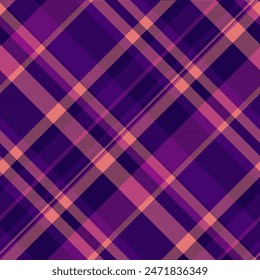 Abstract background tartan textile plaid, commercial texture seamless vector. Online background pattern fabric check in dark and violet color.