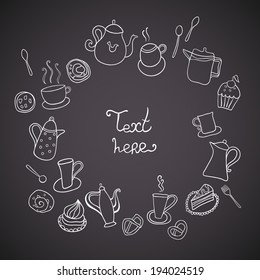 Abstract background. Tea party theme. Can be used for card, invitation or some text.