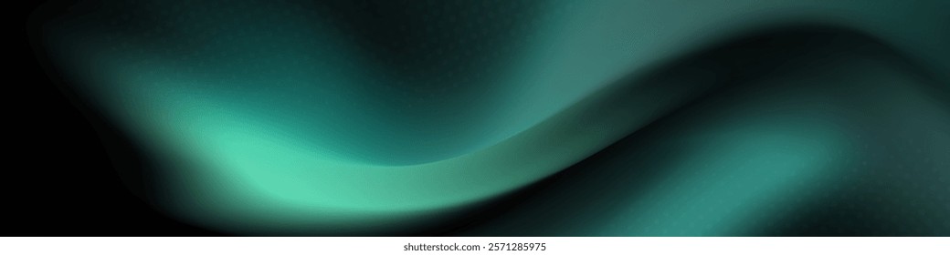 Abstract background with a teal green wave gradient