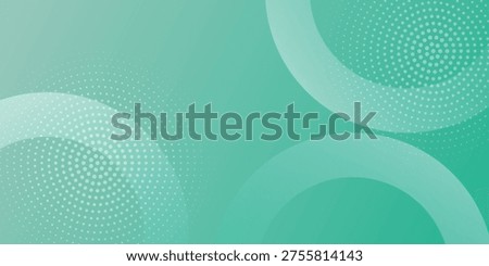 Abstract background with teal and mint green overlapping circular halftone layers.