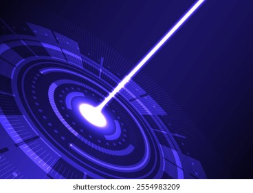Abstract background with tech circles and neon laser, stock vector