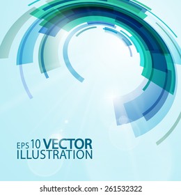Abstract background of  techno circles in blue shades