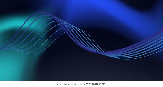resumo. Techno luminoso neon formas ilustração vetorial para papel de parede moderno elegante gradiente padrão linhas onda