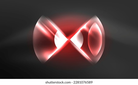 Abstract background techno neon glowing circle shapes and round elemetns with light flare effects. Hi-tech design for wallpaper, banner, background, landing page, wall art, invitation, prints, posters