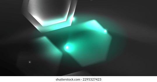 Abstract background techno neon hexagons. Hi-tech vector illustration for wallpaper, banner, background, landing page, wall art, invitation, prints, posters