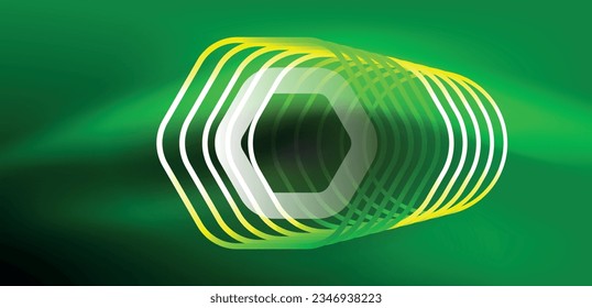 Abstract background techno neon hexagons. Hi-tech vector illustration for wallpaper, banner, background, landing page, wall art, invitation, prints, posters