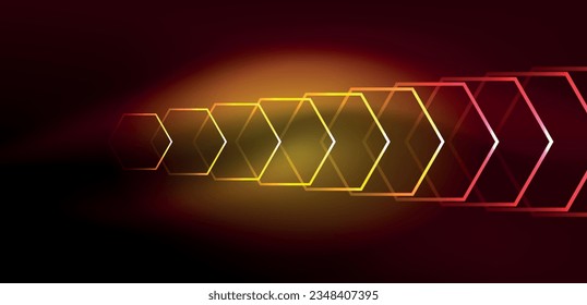 Abstract background techno neon hexagons. Hi-tech vector illustration for wallpaper, banner, background, landing page, wall art, invitation, prints, posters