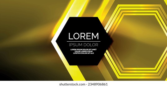 Abstract background techno neon hexagons. Hi-tech vector illustration for wallpaper, banner, background, landing page, wall art, invitation, prints, posters