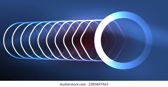 Abstract background techno neon hexagons. Hi-tech vector illustration for wallpaper, banner, background, landing page, wall art, invitation, prints, posters