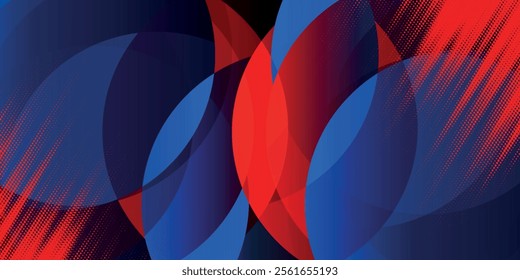 Abstract background techno red blue 3D overlapping layers on dark space with rhombus decoration, vector illustration, eps10.