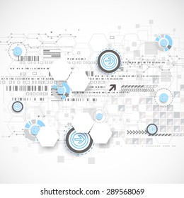 Abstract background with technological elements. Vector