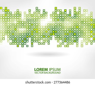 Abstract background. abstract technological background of green squares