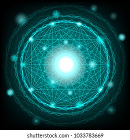 abstract  background technology circle network blue, vector illustration design