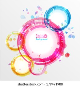 Abstract background with technology circles. Vector illustration for your business presentations. 