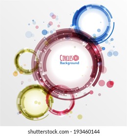 Abstract background with technology circles. Vector illustration 