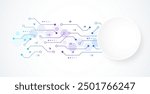 Abstract background with technology circuit board texture. Modern electronic motherboard texture. Engineering and communication concept for header, web banner, website, presentation