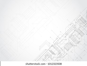 Fondo abstracto con la textura de la placa de circuitos de tecnología. Ilustración electrónica de la placa base. Concepto de comunicación e ingeniería. Ilustración del vector