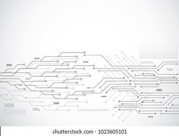 Abstract background with technology circuit board texture. Electronic motherboard illustration. Communication and engineering concept. Vector illustration