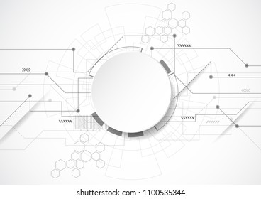 Abstract background with technology circuit board texture. Electronic motherboard illustration. Communication and engineering concept. Vector illustration