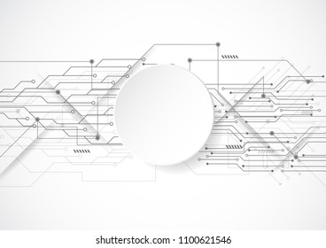 Abstract background with technology circuit board texture. Electronic motherboard illustration. Communication and engineering concept. Vector illustration