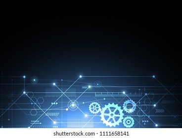 Abstract background with technology circuit board texture. Electronic motherboard illustration. Communication and engineering concept. Vector illustration