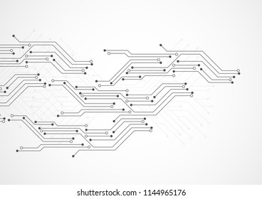 Abstract background with technology circuit board texture. Electronic motherboard illustration. Communication and engineering concept. Vector illustration