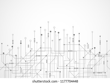 Abstract background with technology circuit board texture. Electronic motherboard illustration. Communication and engineering concept. Vector illustration