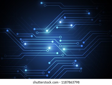 Abstract background with technology circuit board texture. Electronic motherboard illustration. Communication and engineering concept. Vector illustration