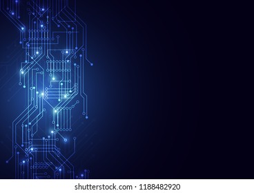 Abstract background with technology circuit board texture. Electronic motherboard illustration. Communication and engineering concept. Vector illustration