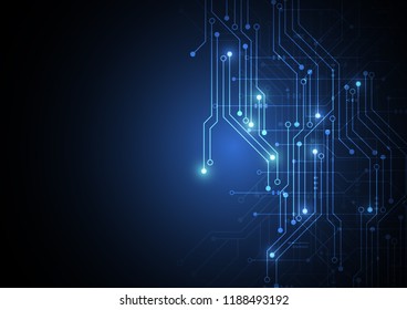 Abstract background with technology circuit board texture. Electronic motherboard illustration. Communication and engineering concept. Vector illustration