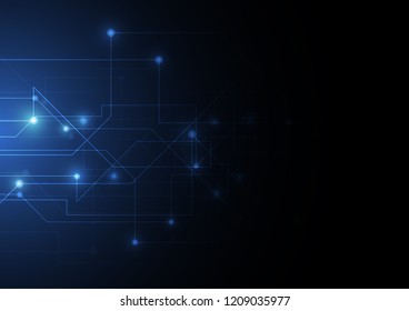 Abstract background with technology circuit board texture. Electronic motherboard illustration. Communication and engineering concept. Vector illustration
