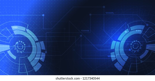 Abstract background with technology circuit board texture. Electronic motherboard illustration. Communication and engineering concept. Vector illustration