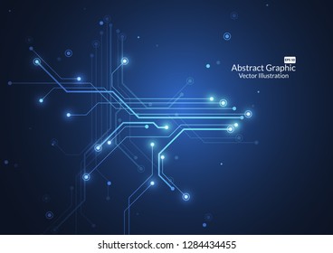 Abstract background with technology circuit board texture. Electronic motherboard illustration. Communication and engineering concept. Vector illustration