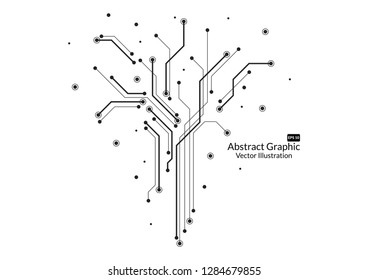 Abstract background with technology circuit board texture. Electronic motherboard illustration. Communication and engineering concept. Vector illustration