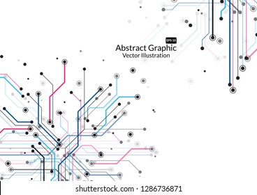 Abstract background with technology circuit board texture. Electronic motherboard illustration. Communication and engineering concept. Vector illustration