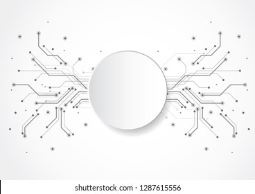 Abstract background with technology circuit board texture. Electronic motherboard illustration. Communication and engineering concept. Vector illustration