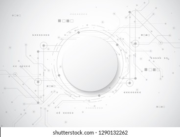 Abstract background with technology circuit board texture. Electronic motherboard illustration. Communication and engineering concept. Vector illustration
