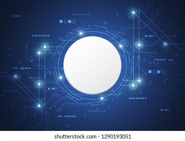 Abstract background with technology circuit board texture. Electronic motherboard illustration. Communication and engineering concept. Vector illustration