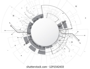 Abstract background with technology circuit board texture. Electronic motherboard illustration. Communication and engineering concept. Vector illustration