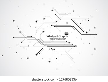 Abstract background with technology circuit board texture. Electronic motherboard illustration. Communication and engineering concept. Vector illustration