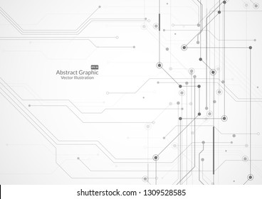 Abstract background with technology circuit board texture. Electronic motherboard illustration. Communication and engineering concept. Vector illustration