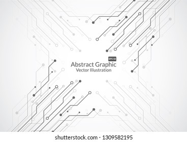 Abstract background with technology circuit board texture. Electronic motherboard illustration. Communication and engineering concept. Vector illustration