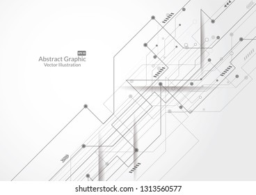 Abstract background with technology circuit board texture. Electronic motherboard illustration. Communication and engineering concept. Vector illustration