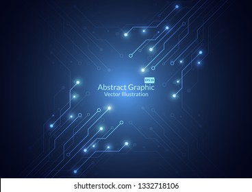 Abstract background with technology circuit board texture. Electronic motherboard illustration. Communication and engineering concept. Vector illustration