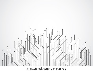 Abstract background with technology circuit board texture. Electronic motherboard illustration. Communication and engineering concept. Vector illustration