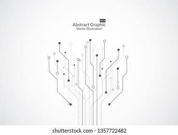 Abstract background with technology circuit board texture. Electronic motherboard illustration. Communication and engineering concept. Vector illustration