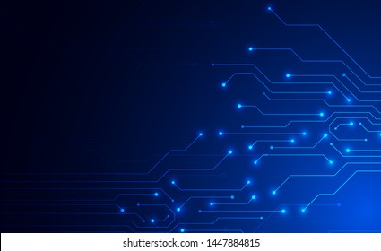 Abstract background with technology circuit board texture. Electronic motherboard illustration. Communication and engineering concept. Vector illustration