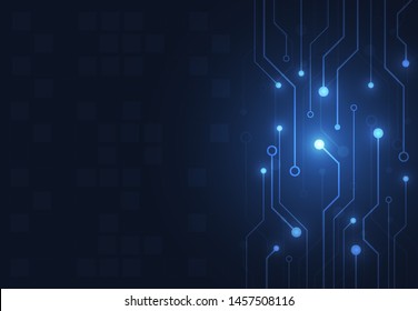 Abstract background with technology circuit board texture. Electronic motherboard illustration. Communication and engineering concept. Vector illustration