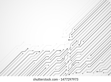 Abstract background with technology circuit board texture. Electronic motherboard illustration. Communication and engineering concept. Vector illustration