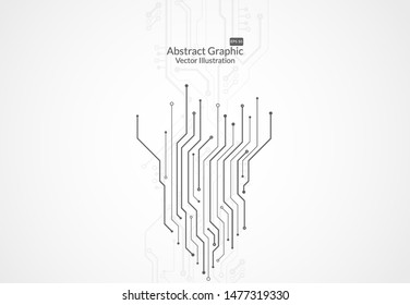Abstract background with technology circuit board texture. Electronic motherboard illustration. Communication and engineering concept. Vector illustration